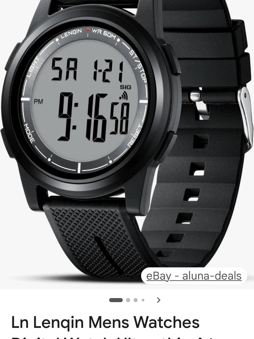LN Lenqin Men's Digital Watch - all black